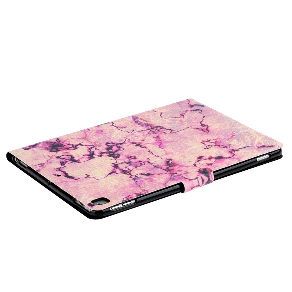 Estuche de Cuero de Impresión de Patrones Para Ipad 10.2 (2021)/(2020)/(2019), Folio Smart Stand Cover With Card Holder - Mármol Púrpura