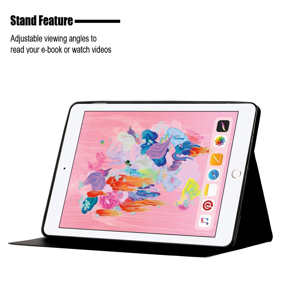 Estuche de Cuero de Impresión de Patrones Para Ipad 10.2 (2021)/(2020)/(2019), Folio Smart Stand Cover With Card Holder - Mármol Púrpura