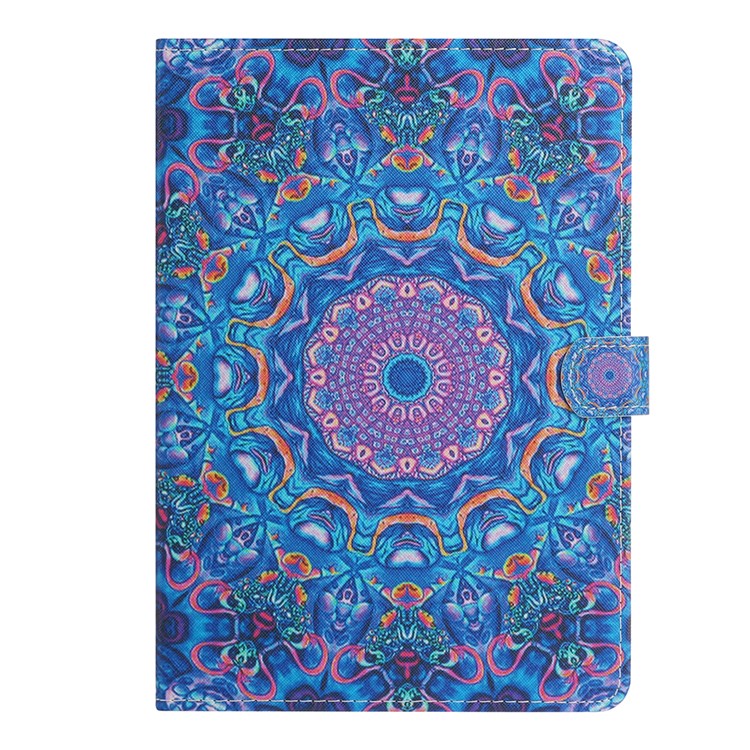 Patterned Leather Card Holder Stand Tablet Protective Casing for iPad 10.2 (2019) - Purple Kaleidoscope-2