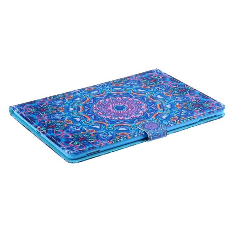 Patterned Leather Card Holder Stand Tablet Protective Casing for iPad 10.2 (2019) - Purple Kaleidoscope-4