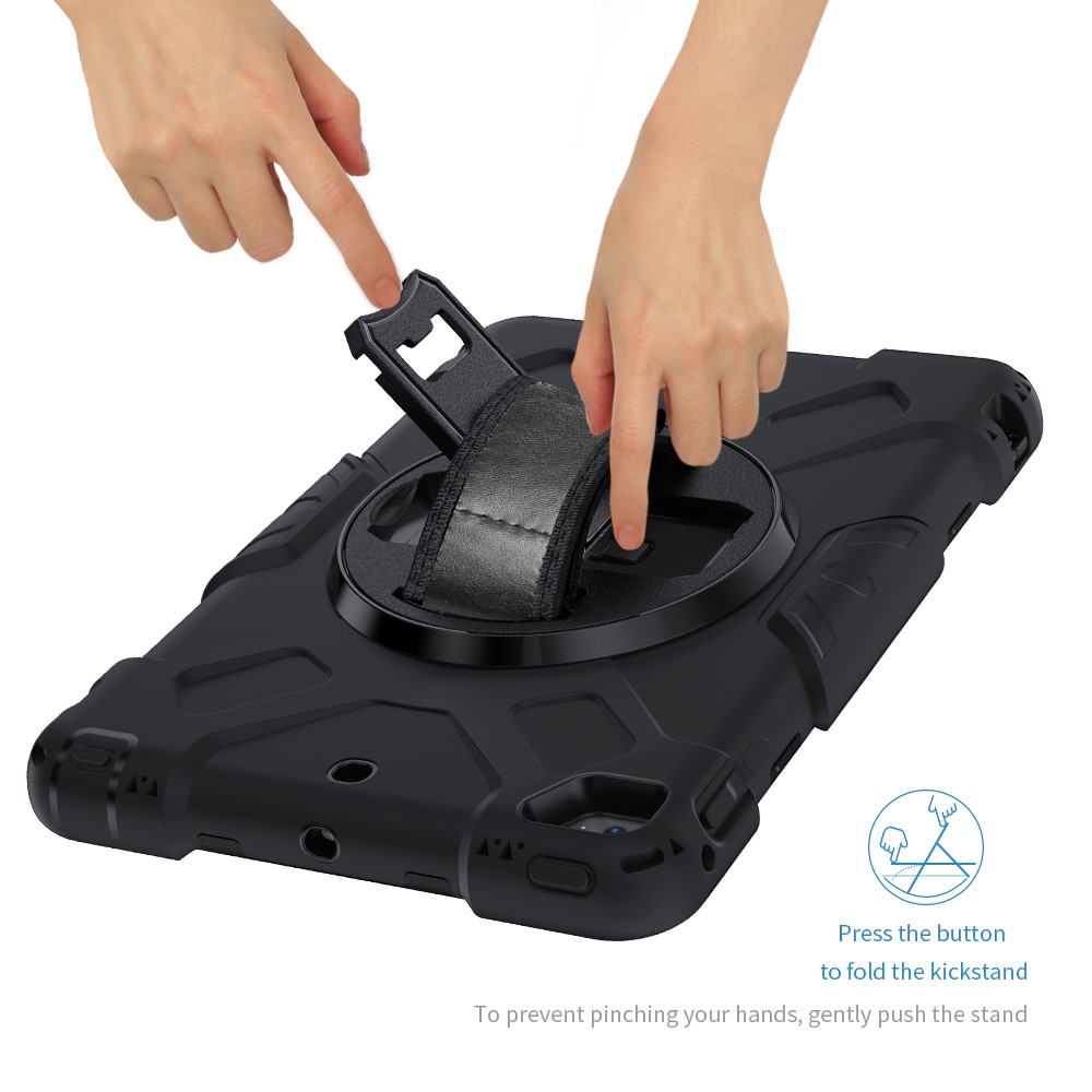 Rotating Kickstand PC + Silicone Tablet Hybrid Case with Hand Strap Shoulder Strap for iPad mini 4/mini (2019) 7.9 inch-17