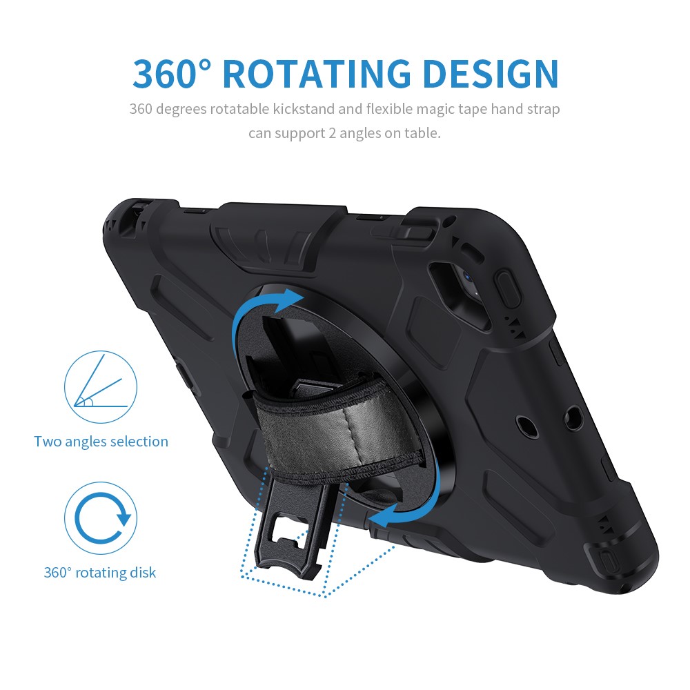 Rotating Kickstand PC + Silicone Tablet Hybrid Case with Hand Strap Shoulder Strap for iPad mini 4/mini (2019) 7.9 inch-18