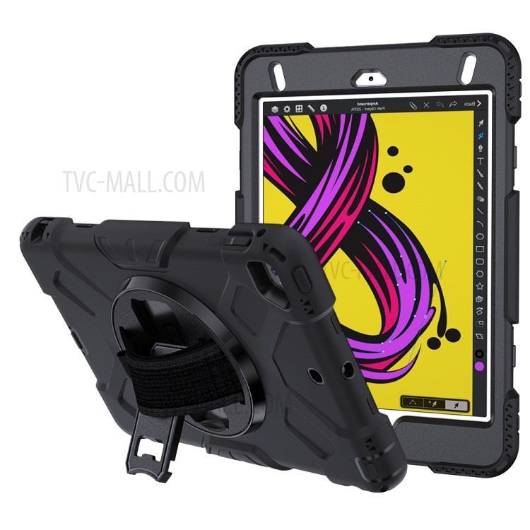 Rotating Kickstand PC + Silicone Tablet Hybrid Case with Hand Strap Shoulder Strap for iPad mini 4/mini (2019) 7.9 inch-23