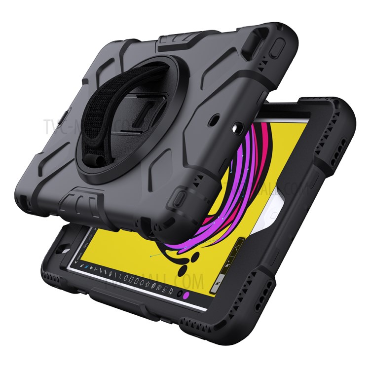 Rotating Kickstand PC + Silicone Tablet Hybrid Case with Hand Strap Shoulder Strap for iPad mini 4/mini (2019) 7.9 inch-25