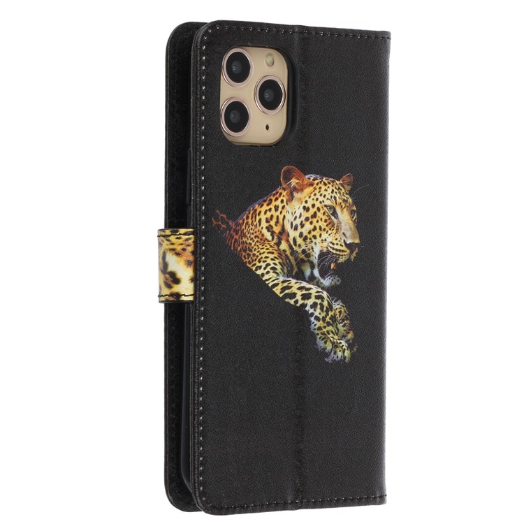 Silk Texture Pattern Printing Leather Wallet Case for iPhone 11 Pro Max 6.5 inch - Black-3