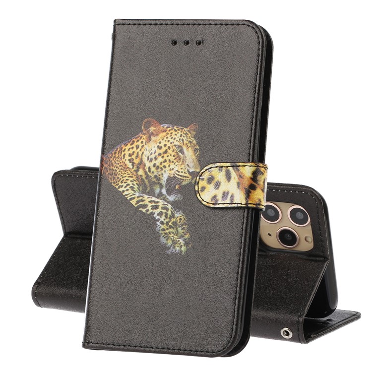 Silk Texture Pattern Printing Leather Wallet Case for iPhone 11 Pro Max 6.5 inch - Black-9