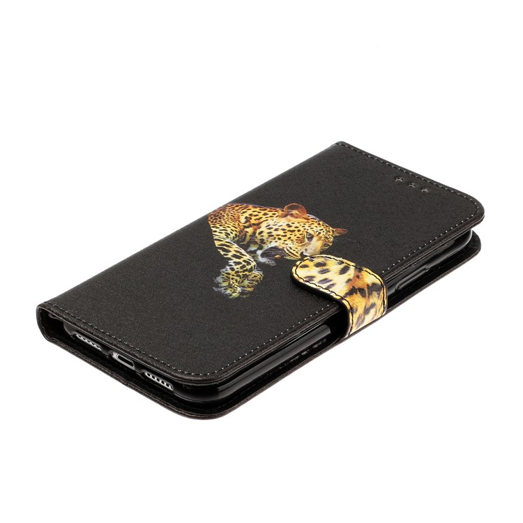 Silk Texture Pattern Printing Wallet Stand Leather Case for iPhone XR 6.1 inch - Black-4