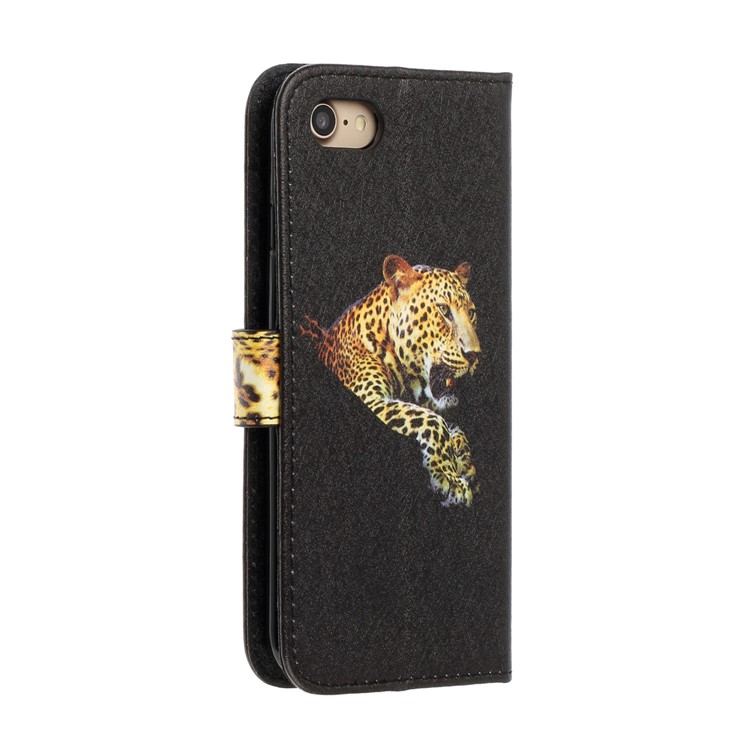 Modelo De La Textura De Seda De La Impresión De Teléfono De La Carpeta De Cuero Que Cubre Para El Iphone 7/8 4,7 Pulgadas - Negro-5