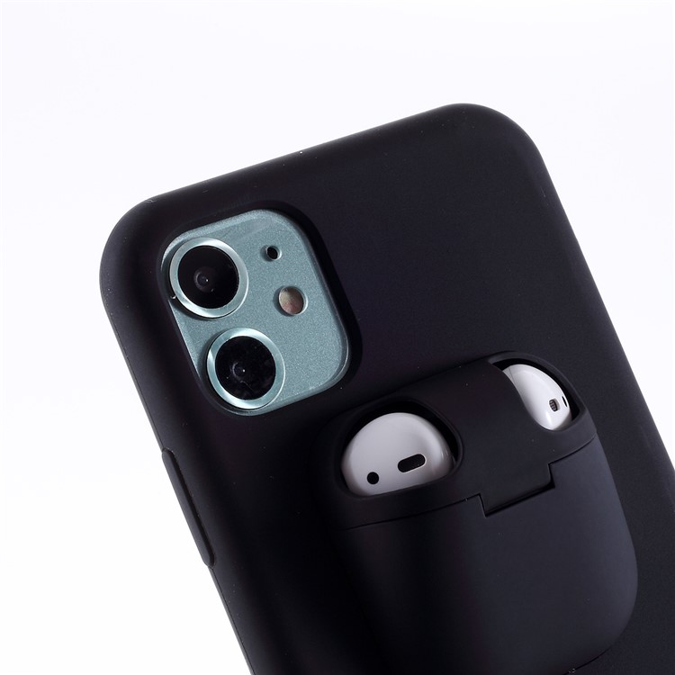 Shockproof Silicone Phone Case Cover with AirPods Case for iPhone 11 6.1-inch - Black-4