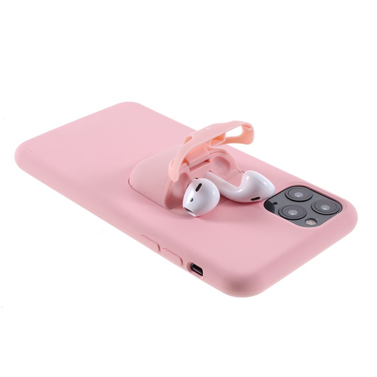 Shockproof Silicone Phone Case Cover with AirPods Case for iPhone 11 Pro 5.8-inch - Pink-4