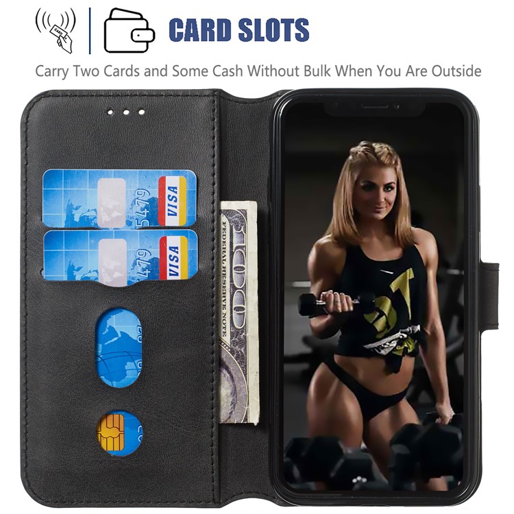 Wallet Leather Stand Case for iPhone XS/X 5.8 inch - Black-3
