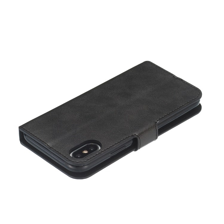 Wallet Leather Stand Case for iPhone XS/X 5.8 inch - Black-4