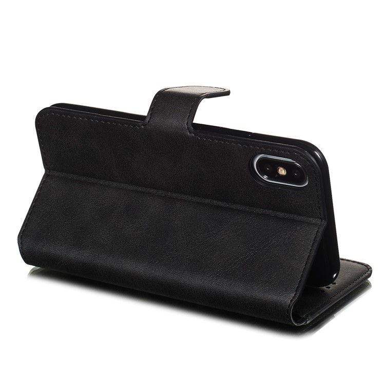 Wallet Leather Stand Case for iPhone XS/X 5.8 inch - Black-5