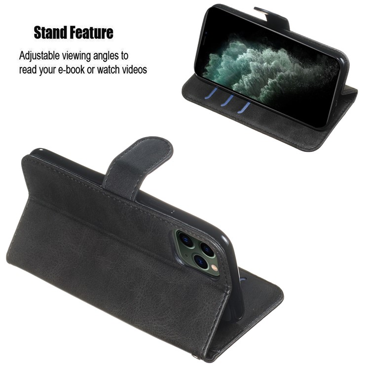 Zipper Pocket Wallet Stand Flip Leather Protective Case for iPhone 11 Pro 5.8 inch - Black-3