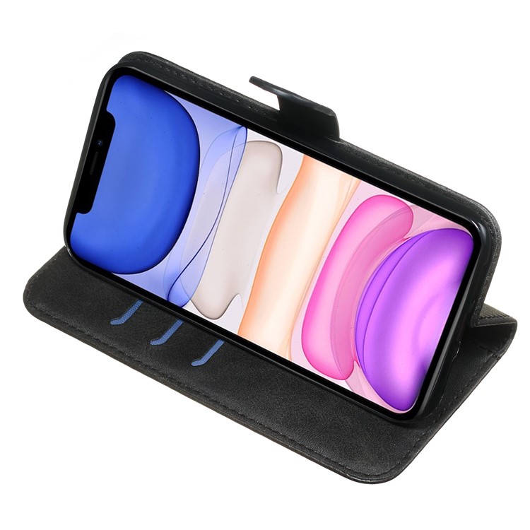 Zipper Pocket Wallet Stand Flip Leather Phone Shell for iPhone 11 6.1 inch - Black-5