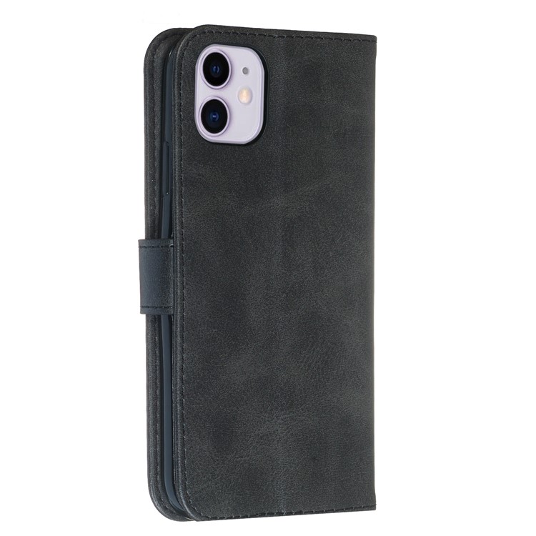 Zipper Pocket Wallet Stand Flip Leather Phone Shell for iPhone 11 6.1 inch - Black-6