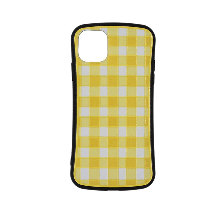 Grid Texture Waist Style TPU + PC Phone Case for iPhone 11 Pro Max 6.5 inch - Yellow-1