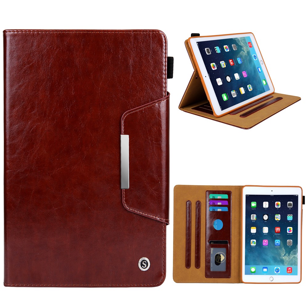 Crazy Horse Texture Stand Card Slots PU Leather Tablet Cover for iPad 10.2 (2021)/(2020)/(2019) / iPad Pro 10.5-inch (2017) / iPad Air 10.5 inch (2019) - Brown