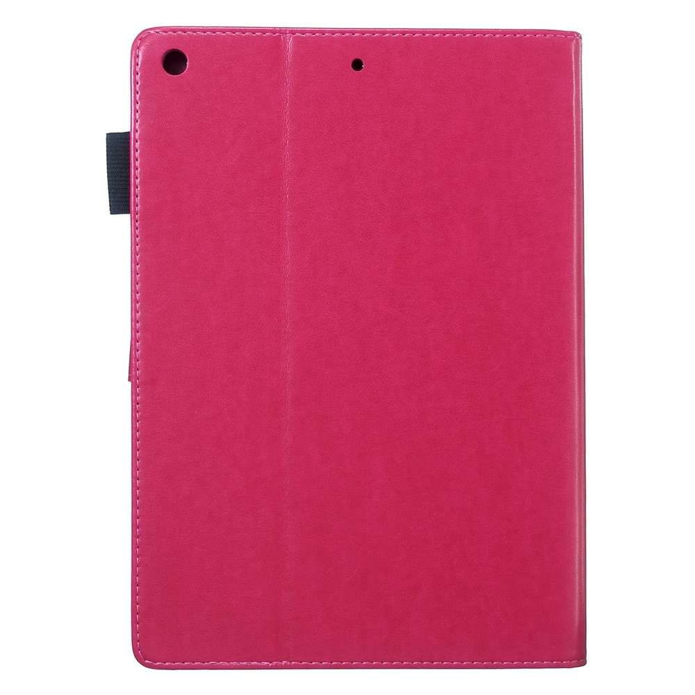 Imprint Flower Butterfly Rhinestone Wallet Leather Stand Case for iPad 10.2 (2020) (2019) - Red-3