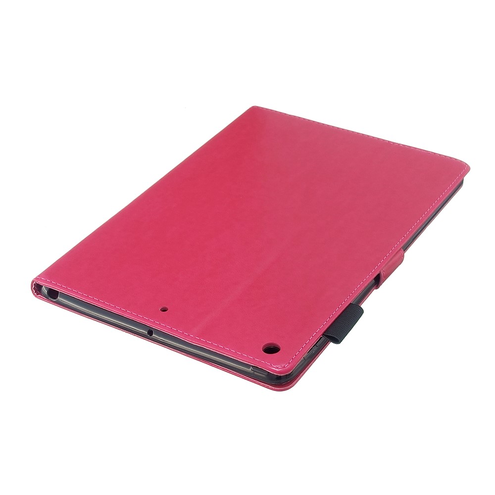 Imprint Flower Butterfly Rhinestone Wallet Leather Stand Case for iPad 10.2 (2021)/(2020)/(2019) - Red-8