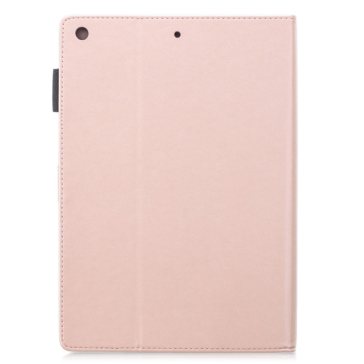 Imprint Plum Blossom Wallet Leather Stand Shell Tablet Cover for iPad 10.2 (2019) - Rose Gold-3