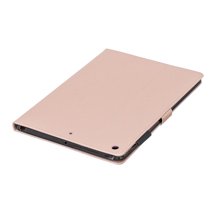 Imprint Plum Blossom Wallet Leather Stand Shell Tablet Cover for iPad 10.2 (2019) - Rose Gold-8