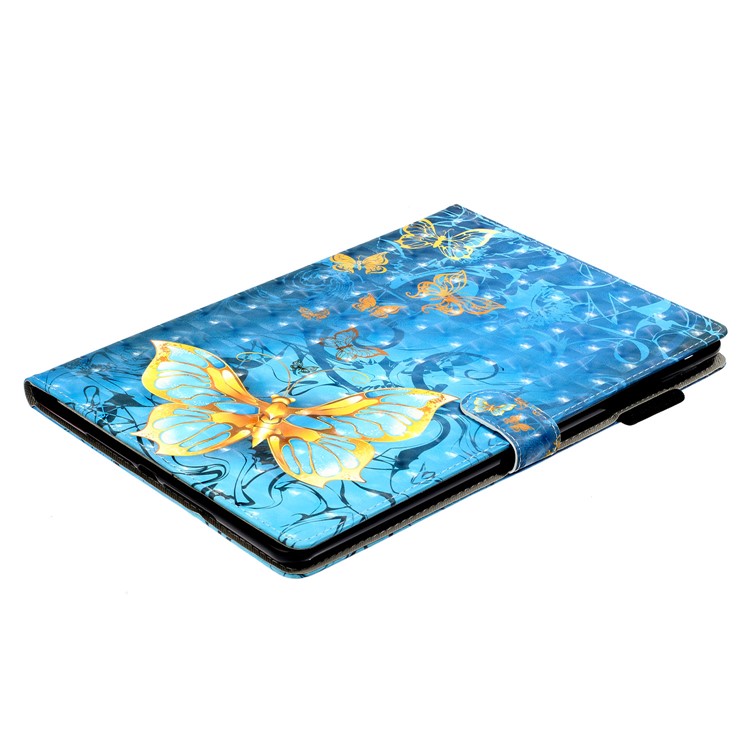 Pattern Printing Light Spot Decor Leather Wallet Stand Tablet Shell for iPad 10.2 (2019) - Gold Butterflies-4