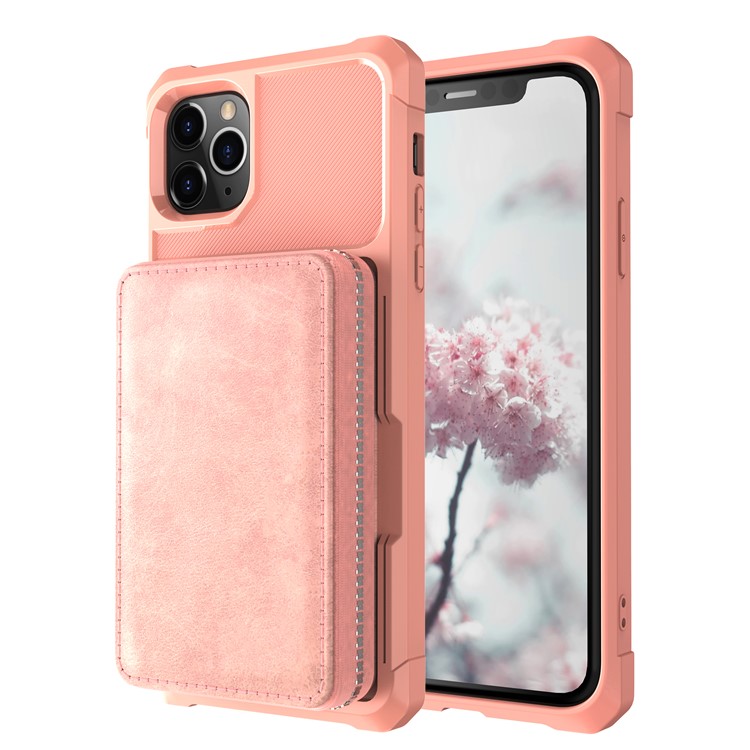 Reißverschluss Geldbörse Leder Telefonkasten Für IPhone 11 Pro 6,5 Inch Max - Rosa-2