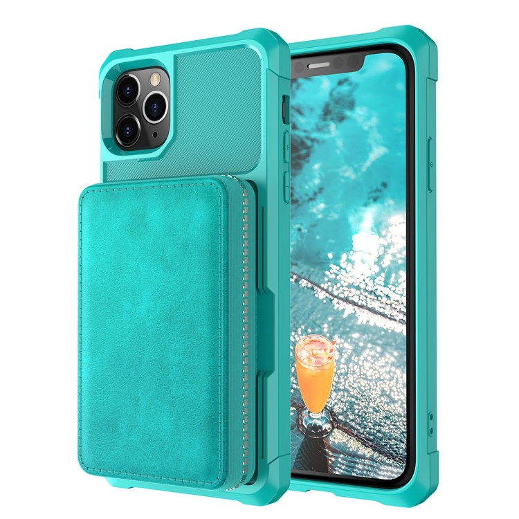 Reißverschluss Geldbörse Leder Telefonkasten Für IPhone 11 Pro 6,5 Inch Max - Grün-2