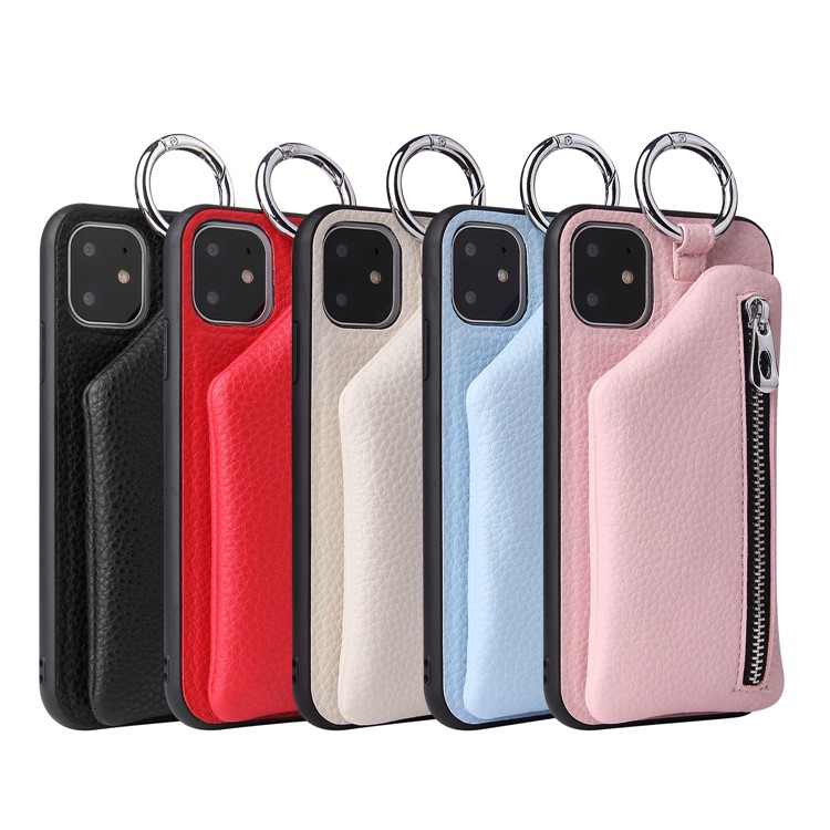 Litchi Texture TPU + PU Leather Phone Case with Coin Pocket for iPhone 11 6.1-inch - Black-8