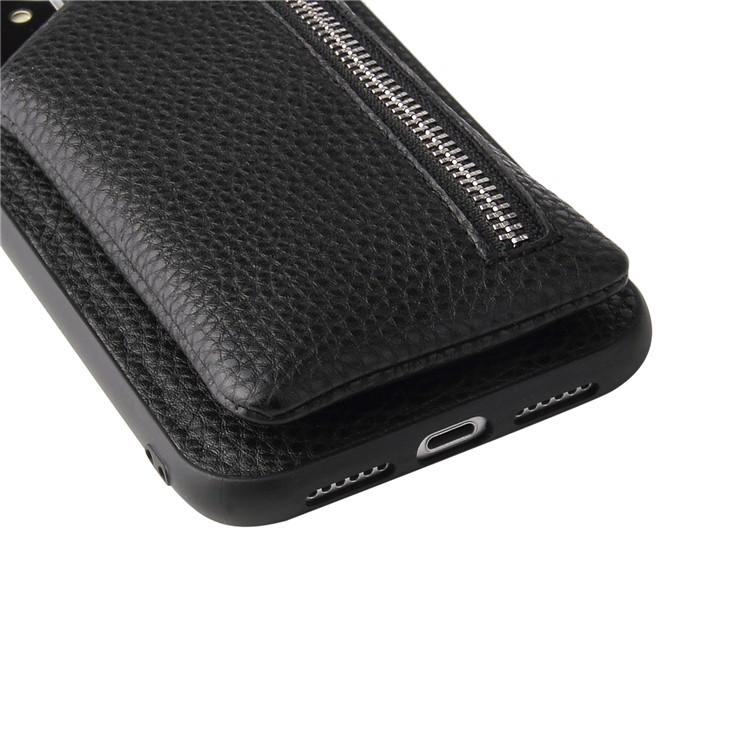 Litchi Texture TPU + PU Leather Phone Case with Coin Pocket for iPhone 11 Pro Max 6.5-inch - Black-4