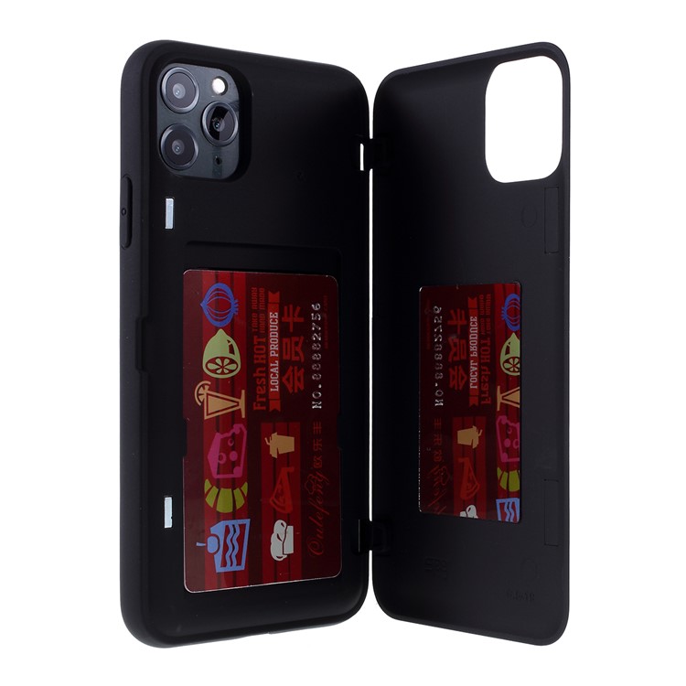 MERCURY GOOSPERY Auto-absorbed Plastic+TPU Phone Case with Card Holder Mirror for iPhone 11 Pro Max 6.5-inch - Black-7