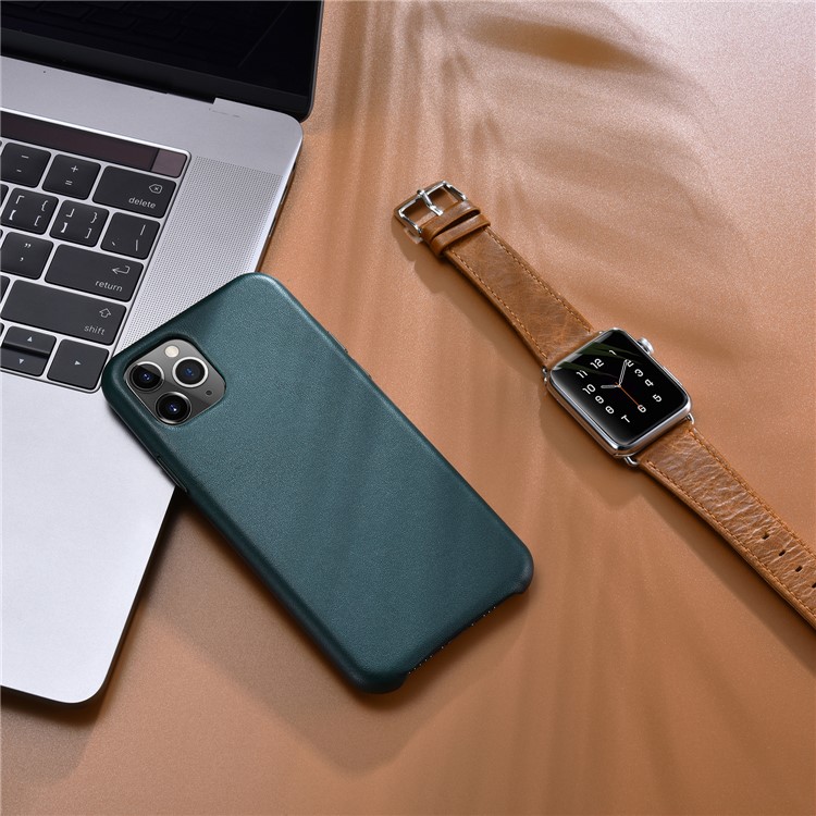 Genuine Leather Coated Hard Phone Case for Apple iPhone 11 Pro Max 6.5 inch - Green-7