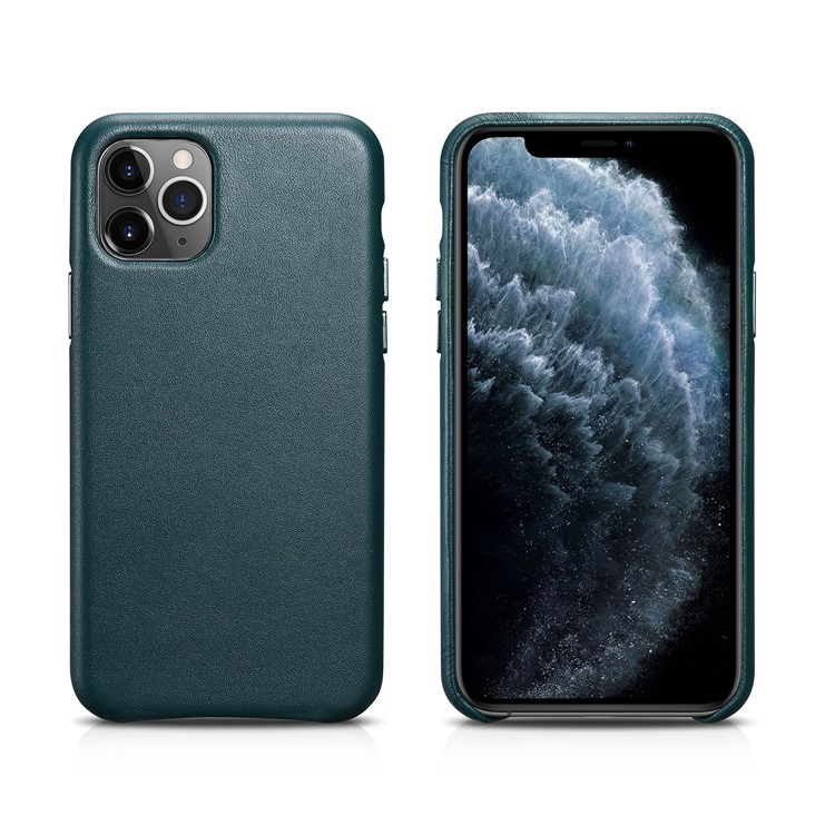 Genuine Leather Coated Hard Phone Cover for Apple iPhone 11 Pro 5.8 inch - Green-1