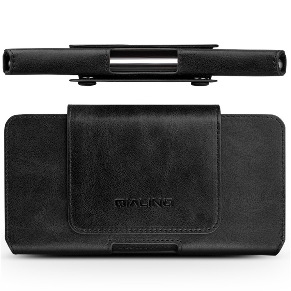 Borsa Per la Fondina in Pelle di Cowal in Pelle di Qualità Qialine Per Iphone 11 Pro Max 6,5 Pollici - Nero