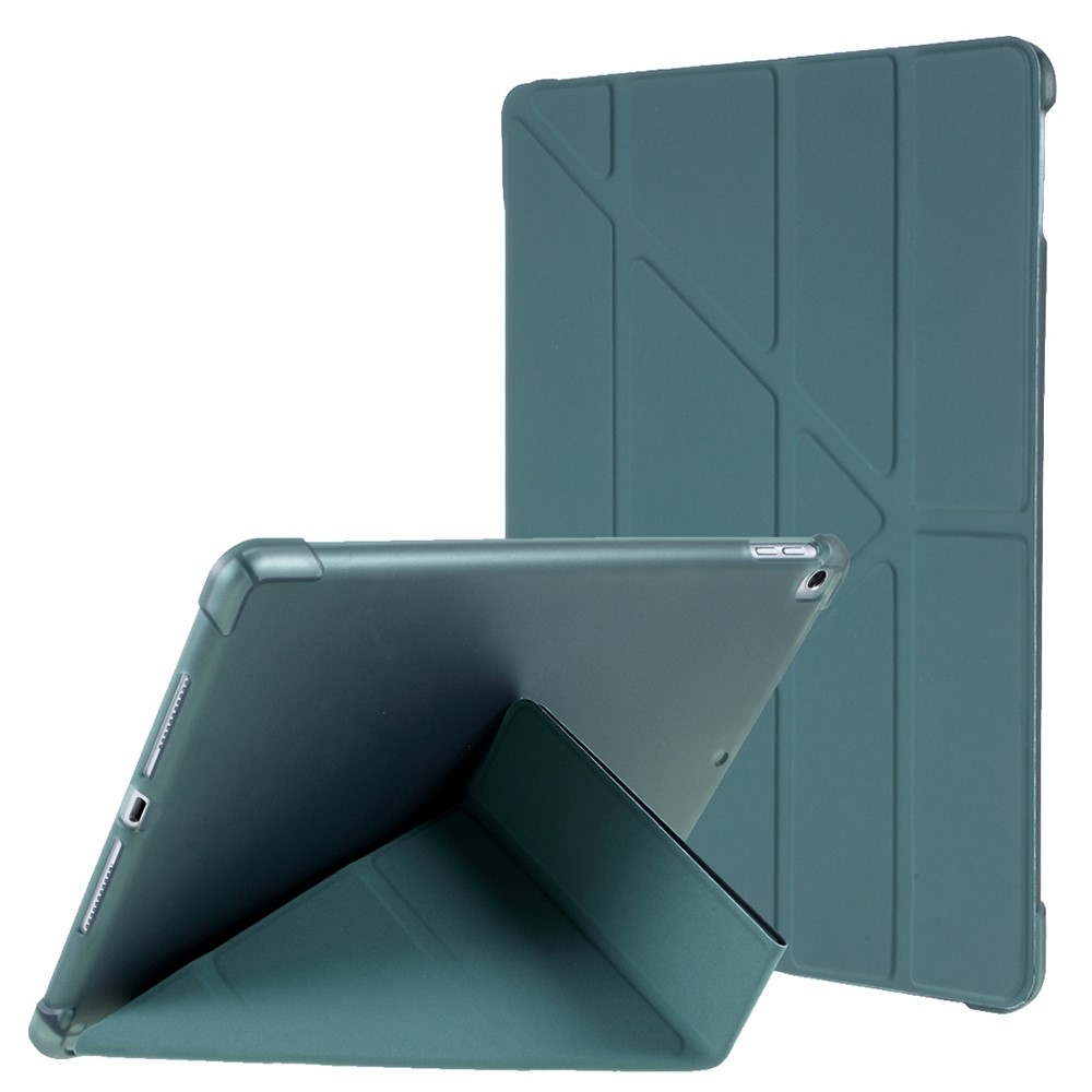 Origami Smart Leather Case [with Shock Absorption TPU / Apple Pencil Storage Groove] for iPad 10.2 (2021)/(2020)/(2019) / iPad Air 10.5 inch (2019) / iPad Pro 10.5-inch (2017) - Dark Green