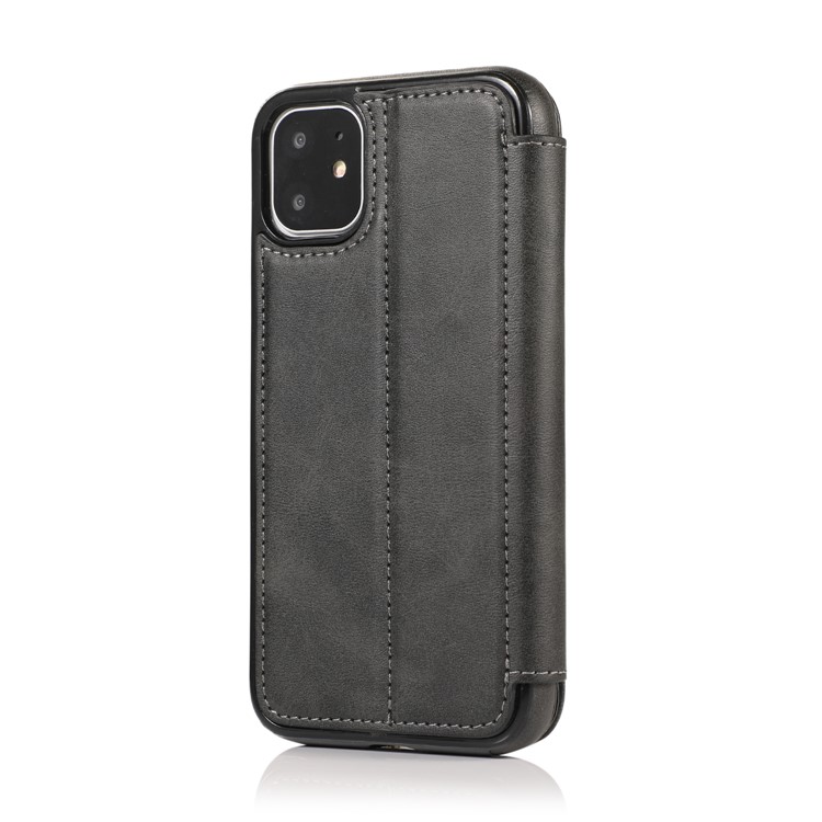 Knight Series Auto-absorbed Dual Card Slots Leather Stand Case for iPhone 11 6.1 inch - Black-8