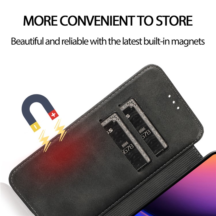 Knight Series Auto-absorbed Dual Card Slots Leather Stand Cover for iPhone 11 Pro 5.8 inch - Black-6