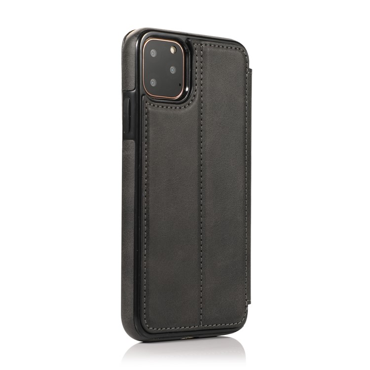 Knight Series Auto-absorbed Dual Card Slots Leather Stand Cover for iPhone 11 Pro 5.8 inch - Black-8