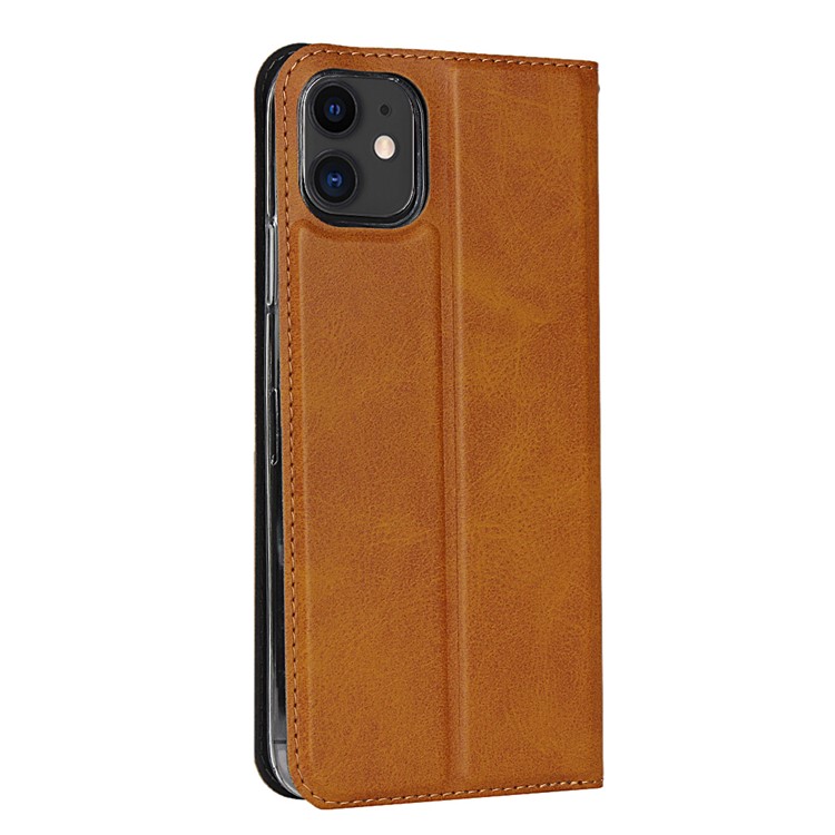 Lederstandgehäuse Mit Kartenschlitz Für Iphone 11 6,1 Zoll - Braun-3