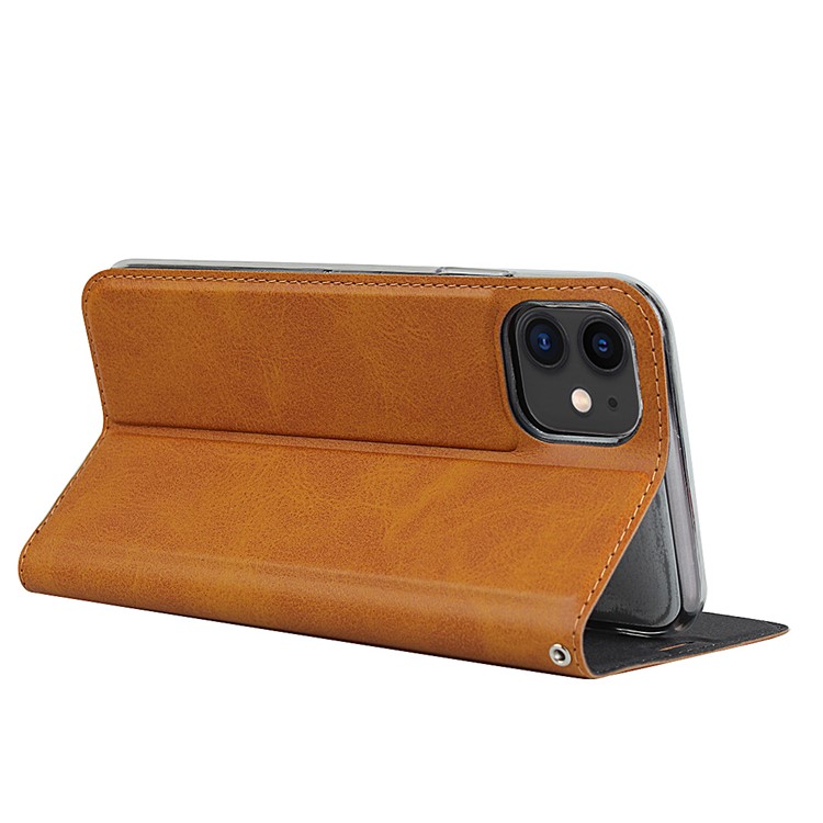 Lederstandgehäuse Mit Kartenschlitz Für Iphone 11 6,1 Zoll - Braun-4