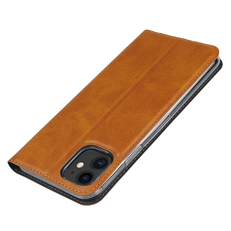 Lederstandgehäuse Mit Kartenschlitz Für Iphone 11 6,1 Zoll - Braun-5