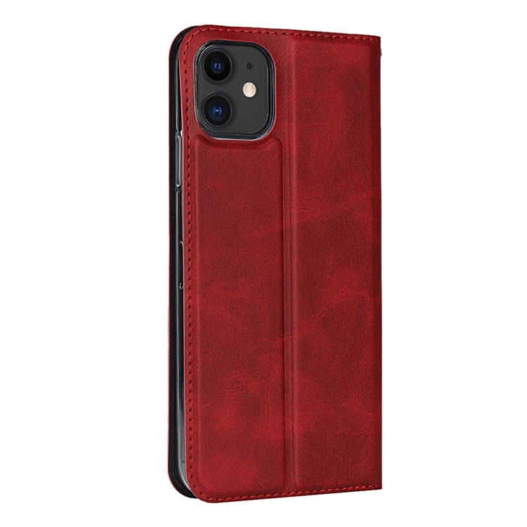 Lederstandgehäuse Mit Kartenschlitz Für Iphone 11 6,1 Zoll - Rot-3