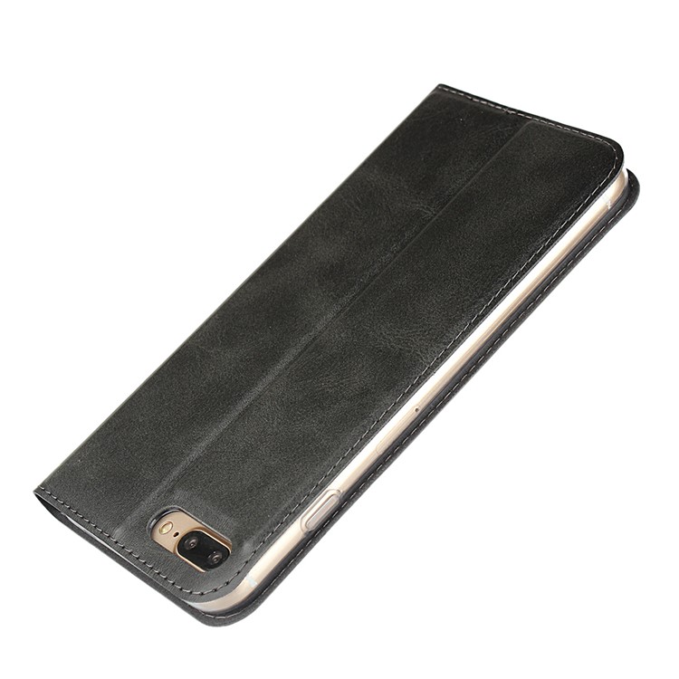 Caso Estande De Couro Com Slot Para Cartão De Iphone 8 Mais / 7 Mais - Preto-7