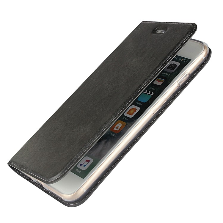 Caso Estande De Couro Com Slot Para Cartão De Iphone 8 Mais / 7 Mais - Preto-8