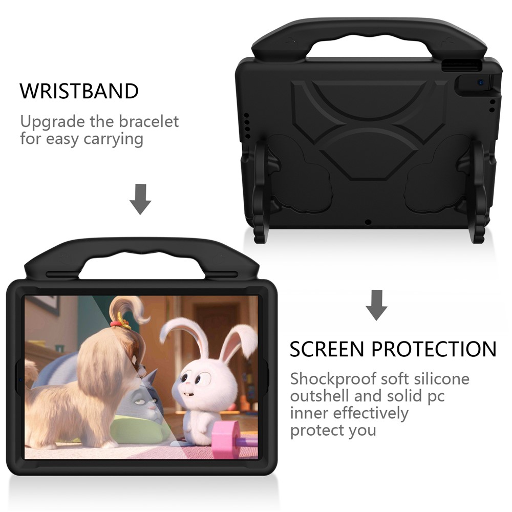 case de tablette eva à carter d'amortisseur pour ipad 10.2 (2021) / (2020) / (2019) / ipad pro 10.5-inch (2017) / ipad air 10,5 pouces (2019) / ipad pro 11-pouces (2018) - le noir