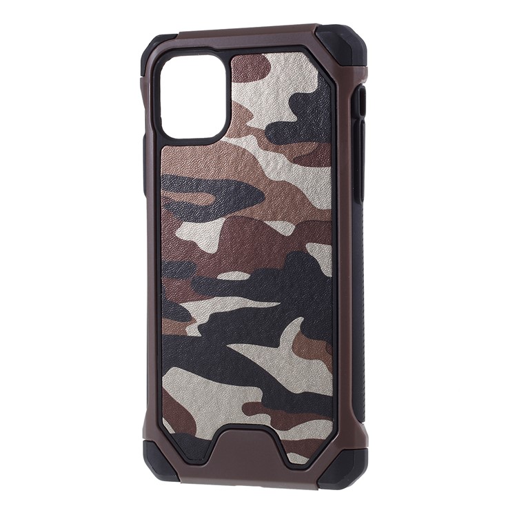 Camouflage Leather Coated PC TPU Protective Phone Cover Case for iPhone 11 Pro 5.8-inch - Brown-2