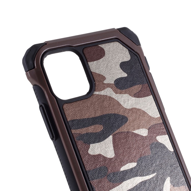 Camouflage Leather Coated PC TPU Protective Phone Cover Case for iPhone 11 Pro 5.8-inch - Brown-4