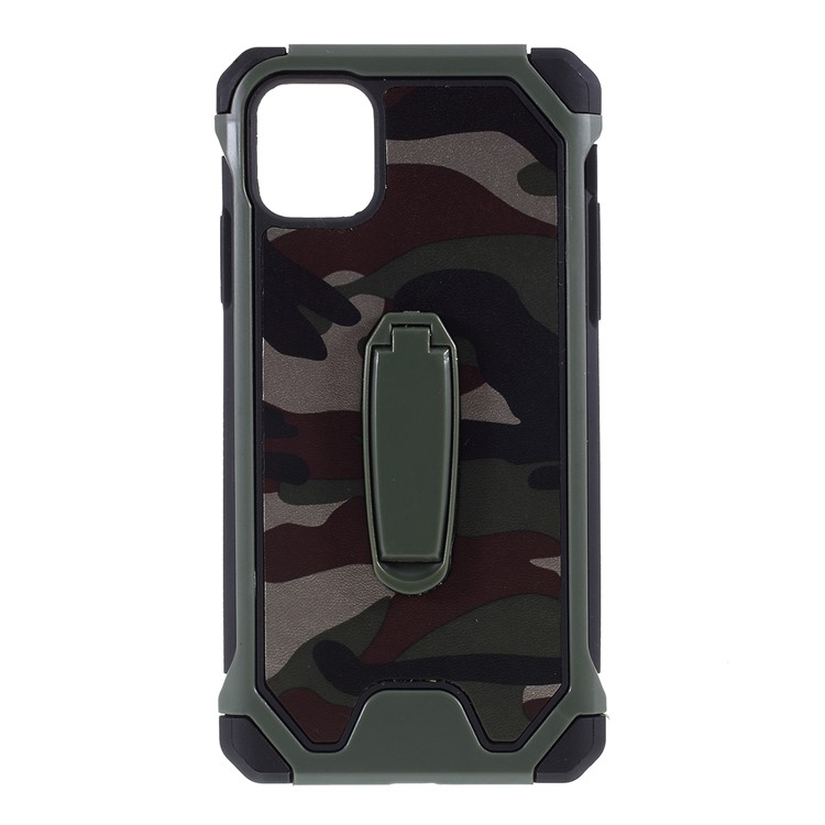 Camouflage Shockproof Kickstand Phone Case for Apple iPhone 11 Pro Max 6.5 inch - Green-7