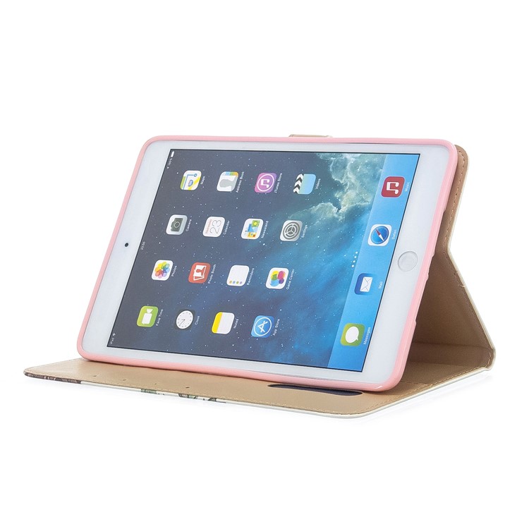 Pattern Printing PU Leather Flip Stand Tablet Shell for iPad mini (2019) 7.9 inch/mini 4 3 2 1 - Pink Flower-5